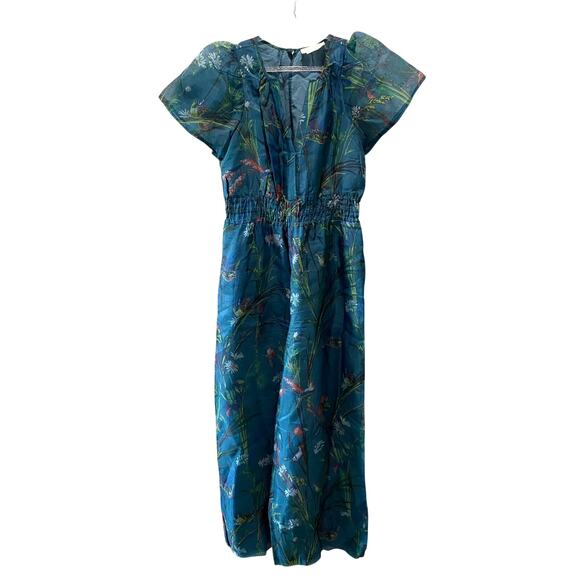 Anthropologie The Somerset Jumpsuit SILK Sz S Boho, Preppy, Party - Picture 2 of 11